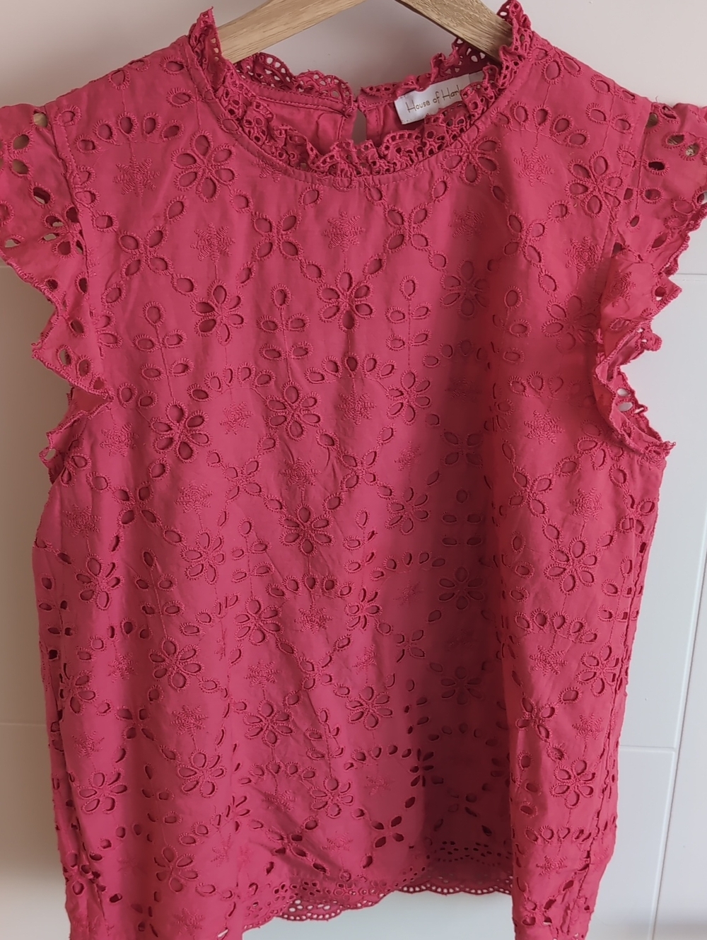 House of Harlow 1960 Pink Eyelet Sleeveless Top